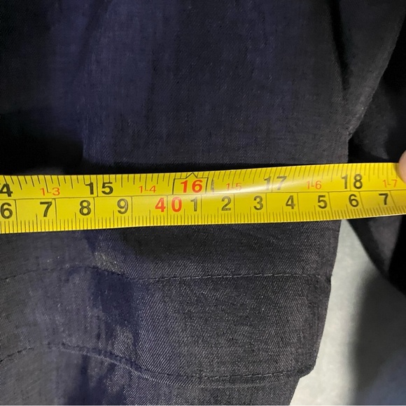 Vintage Womens Size 9/10 Black Long Trench Coat Blue Lining Belt Button Fits L - Picture 9 of 10